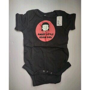ANGRY LITTLE ASIAN GIRL 24M One Piece Bodysuit- Toddler Black Cotton NWT